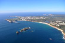 Aerial view of Martinhal Beach Resort and Hotel and the Sagres promontory