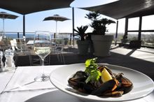 Eating mussels with a view