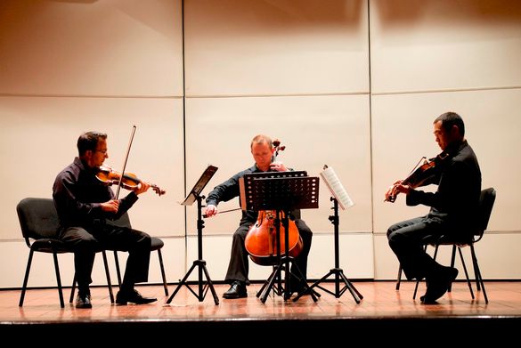 A trio from The Philadelphia Orchestra performs at the Dom Pedro V Theatre Sunday. The Venetian Macao is Platinum Sponsor for th