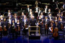 Guest conductor Maestro Donald Runnicles leads The Philadelphia Orchestra at the Venetian Theatre Saturday evening. The Orchestr