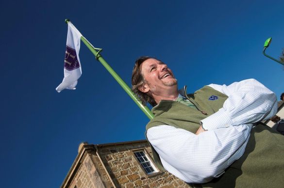 Todd Warnock Raises The Flag For The First Time At Links House At Royal Dornoch