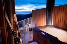 Balcony with hot tub -QT Falls Creek