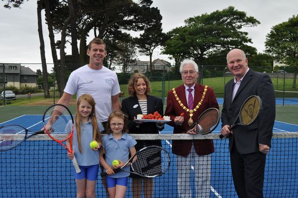 Local Children Maia And Esme Brokenshire Are First To Christen The Newly Refurbished Gyllyngvase Tennis Courts