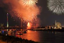 Fireworks At The Biggest Fun Fair On The Rhine