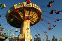 Flying Swing At The Biggest Fun Fair On The Rhine
