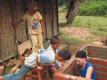 Community Project Travellers build the village schoolhouse in a remote Vietnamese village