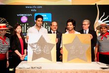 Bollywood celebrities add glitz and glamour to a press conference Thursday at The Venetian Macao. The 14th VIDEOCON d2h IIFA Wee