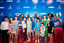 Celebrities attending the regional premiere of “Turbo” at The Venetian Macao Saturday included the legendary Harlem Globetrotter