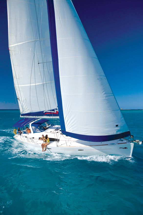 Small group sailing in the Caribbean