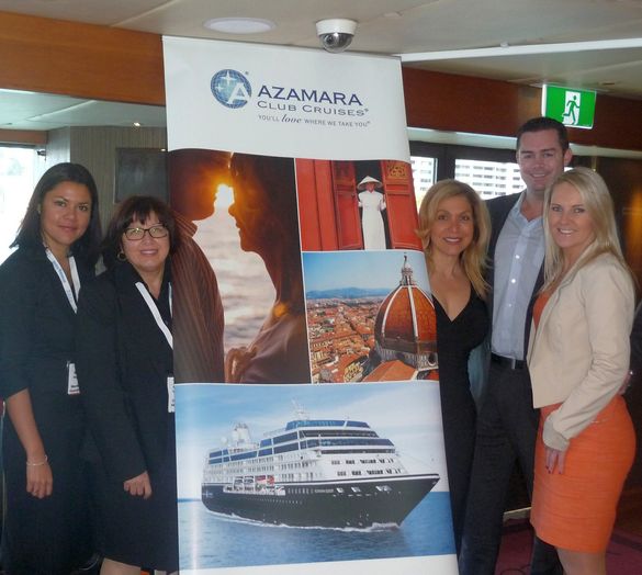 Bertha Harvey and Aurora Walker ecruising.travel with Edie Bronstein, Azamara Club Cruises, Tony Soden Royal Carribean Cruises A