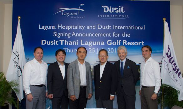 – Executives from Dusit International and Laguna Hospitality sign on Singapore golf resort, slated to open in Q4, 2015.         
