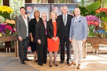 Launch of Australian Garden Show Sydney.L to R: Myles Baldwin, Indira Naidoo, Sandra Chipchase, Ita Buttrose, Minister George So