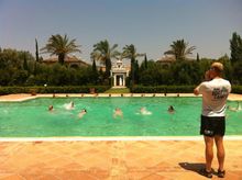 training in our blue pool