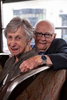 Bill and Norrie on Vintage CIE Tours bus