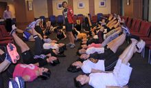 RP employees participating in workout session