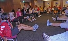 RP employees participating in workout session