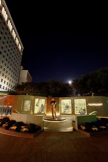 JFK Tribute at night in Fort Worth, Texas 