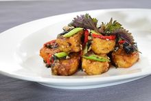 Yan Toh Heen - Steamed Cod Fish with Garlic, Preserved Olives & Herbs