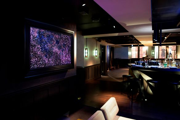 A Darker Shade of Dark #s1-4 (2012) by Daniel Boyd. Gilt Lounge, QT Sydney.