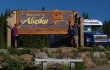 Atka, our remodeled school bus, arrives in Alaska