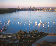 Twilight Sailing On Swan River, Perth
