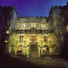 The Inner Courtyard At Night At Chillingham Castle