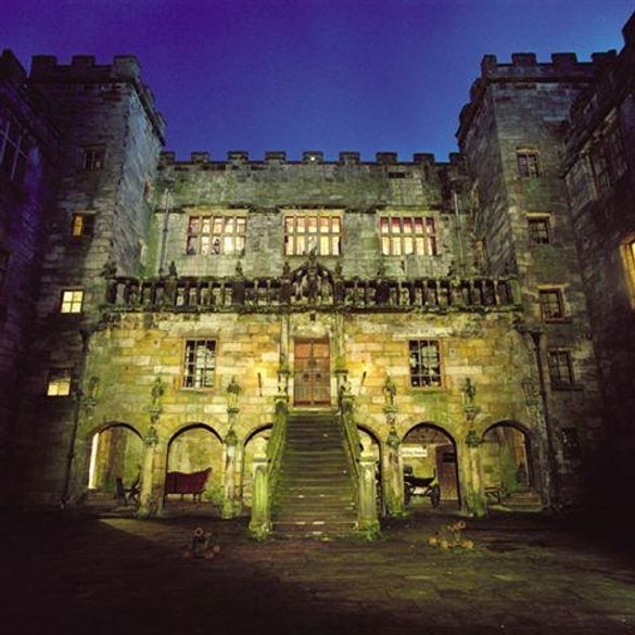 The Inner Courtyard At Night At Chillingham Castle