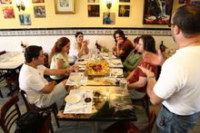 Group Having Authentic Cuban Food
