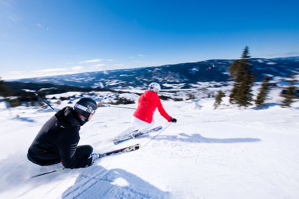 Skiers In Hafjell Ski Resort