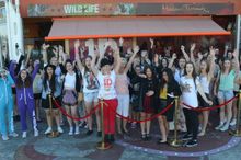 Eager Directioners waiting in line for the launch of the One Direction wax figures at Madame Tussauds Sydney