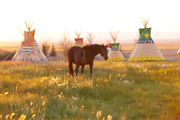 Mustang Monument\'s accommodations are luxury tipis set on 900 squares of scenic beautify in Northeastern Nevada.