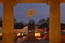 Weimar Christmas Market With Goethe And Schiller Monument