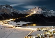 Corvatsch mountain at night