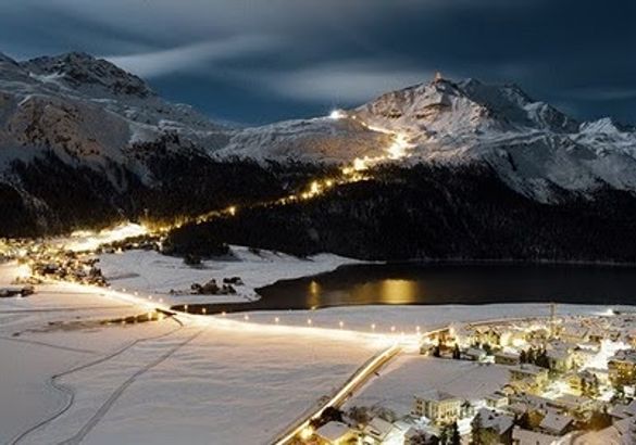 Corvatsch mountain at night