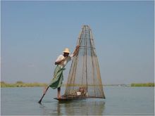 Fishing with local in Burma