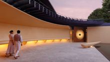 The arrival court at Dusit Devarana New Delhi 