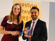 Nick Boulos, winner of 2 awards, with Laura Dewar from Visit England