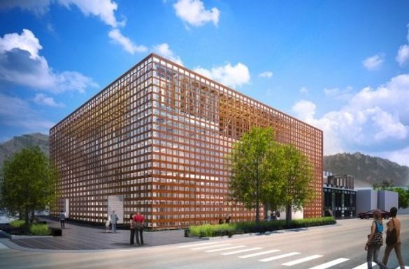 Rendering Of New Aspen Art Museum Slated For Grand Opening In August 2014. Image Courtesy Of Shigeru Ban Architects