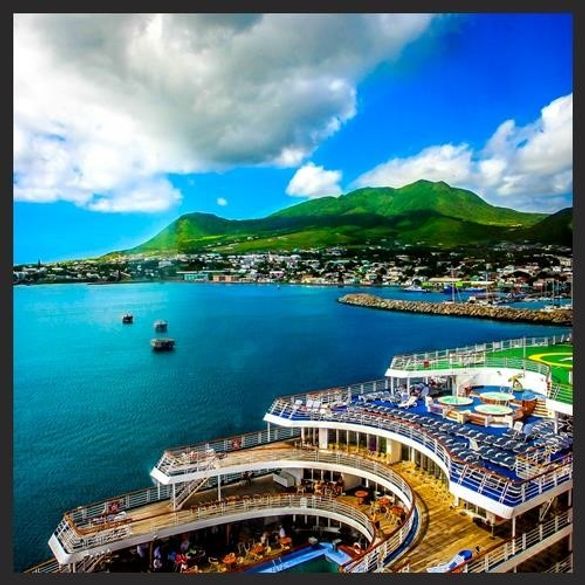 A View Of The Marco Polo, Which Visited St. Kitts On Sunday 17th November, 2013. Photo Taken On-Board Carnival Conquest On Its I