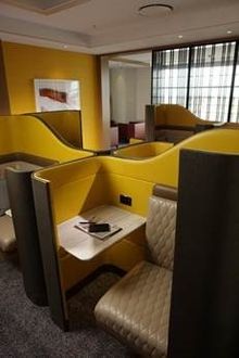 Private areas to relax or work in First Class lounge