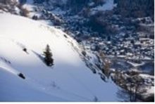 Skiing above Courmayeur