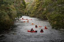 River Sledding at Meander