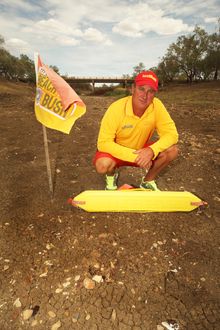 Julia Creek Lifeguard Chris Smith prepares to welcome the Bondi Lifeguards PHOTO BY: Stephen Malone