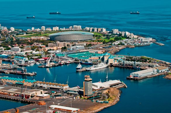 Aerial view of the V & A Waterfront Cape Town