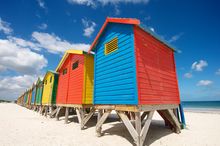 Colourful beach houses at Fish Hoek