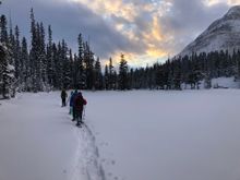 Snowshoeing on the Continental Divide near Banff 
