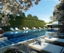 The pool at Four Seasons Hotel Bengaluru at Embassy ONE is a garden-like oasis