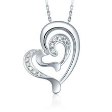 CHOW TAI FOOK 18K White Gold Diamond Pendant