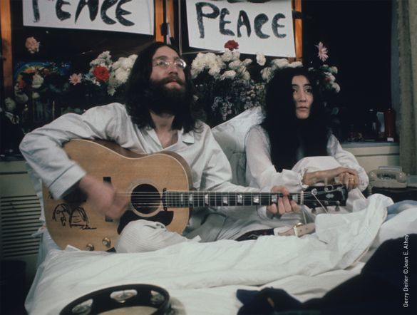 Recording Give Peace a Chance in suite 1742 at The Queen Elizabeth