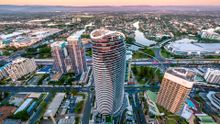 Aerial of Peppers Broadbeach view of Gold Coast Convention and Exhibition Centre